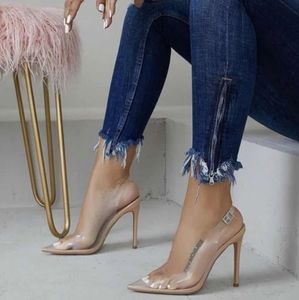 Nwot Fashion Nova Clear Perforated Slingback Heels